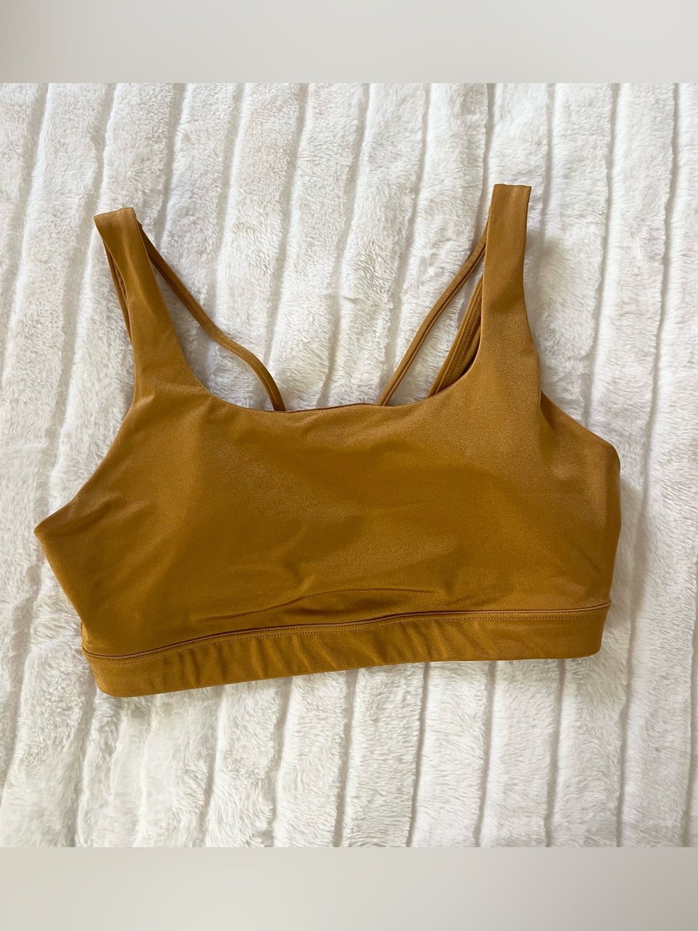 Athleta Gold Padded Sports Bra Medium